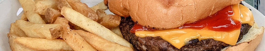 kid's cheeseburger and a side of fries